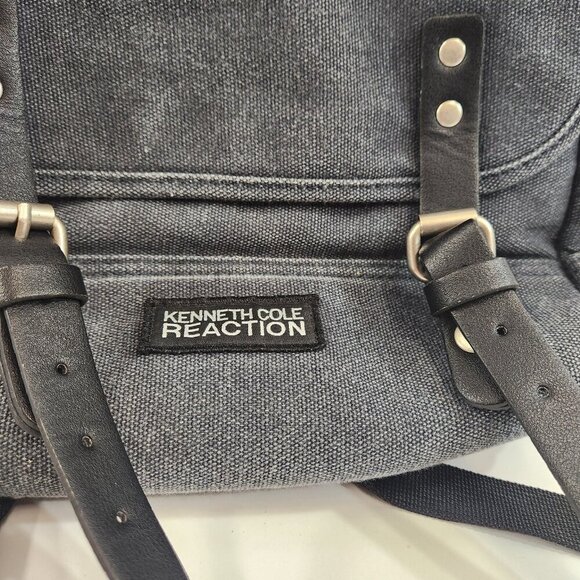 Kenneth Cole Reaction Canvas Backpack Factory Fade Blue / Gray - Picture 2 of 14